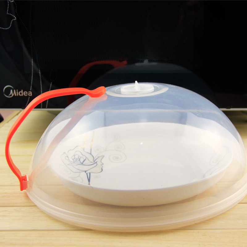 P Plastic Defence Oil Microwave Oven Cover Bring Handle Heating Special-purpose Transparent The Food Round Defence A Bowl