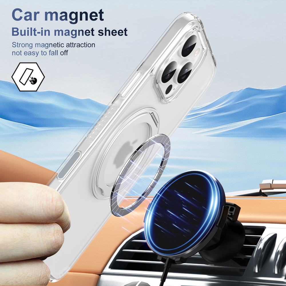 Camera Touch Control Button Case for iPhone 16 Pro Max 16 Plus for MagSafe 360 Magnetic Ring Wireless Charging Matte Clear Cover