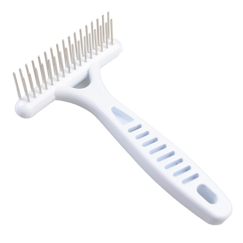 Fur Shedding Grooming Tool Ergonomic Massage Styling Non Slip Pet Supplies Portable White Double Row Teeth Home Dog Rake Comb