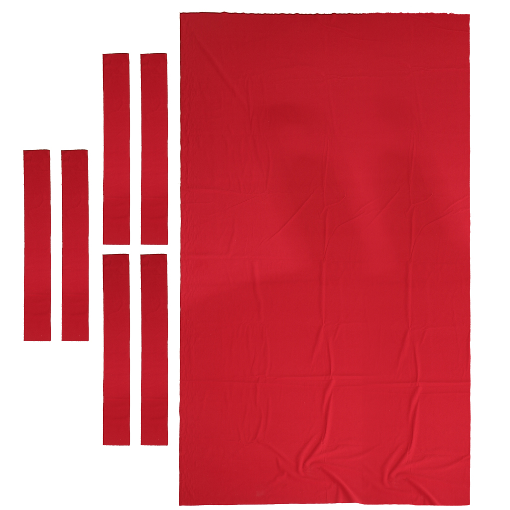 9 ft Pool Table Felt + 6 Felt Strips Billiard Snooker Cloth Felt for 9 Foot Table 0.6mm Billiards Accessories: Red 2.8x1.5m