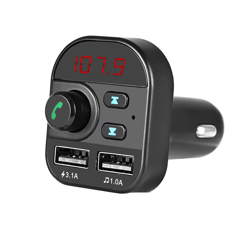 Bil fm trådløs bluetooth 5.0 håndfrisett fm sender bil  mp3 radioadapter 2 usb lader fm modulator biltilbehør 805