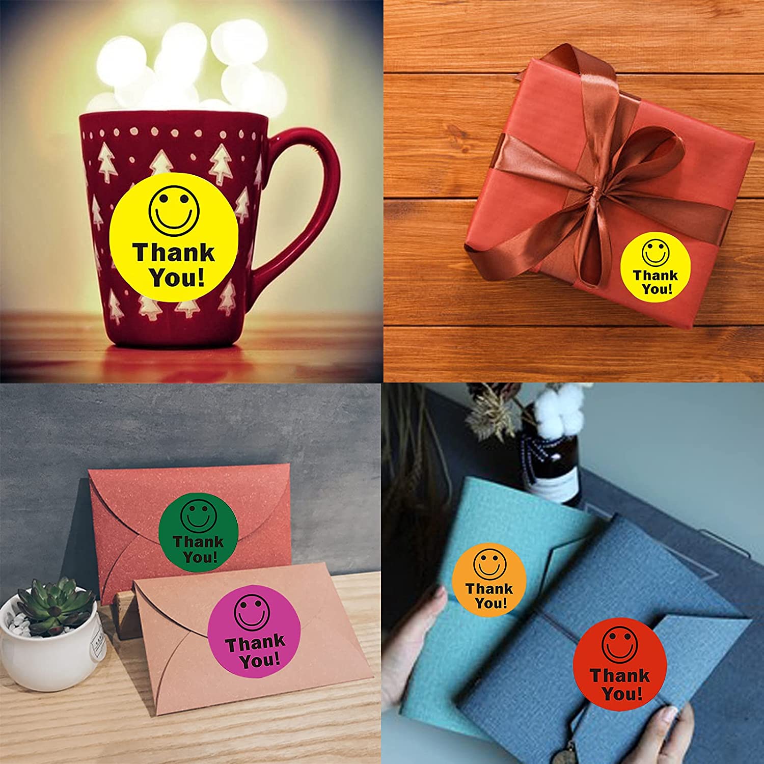 1 Roll/500Pcs Smiley Gezicht Stickers Gelukkig Gezicht Dank U Sticker Roll Cirkel Stippen Papieren Etiketten Beloning Stickers leraren Sticker