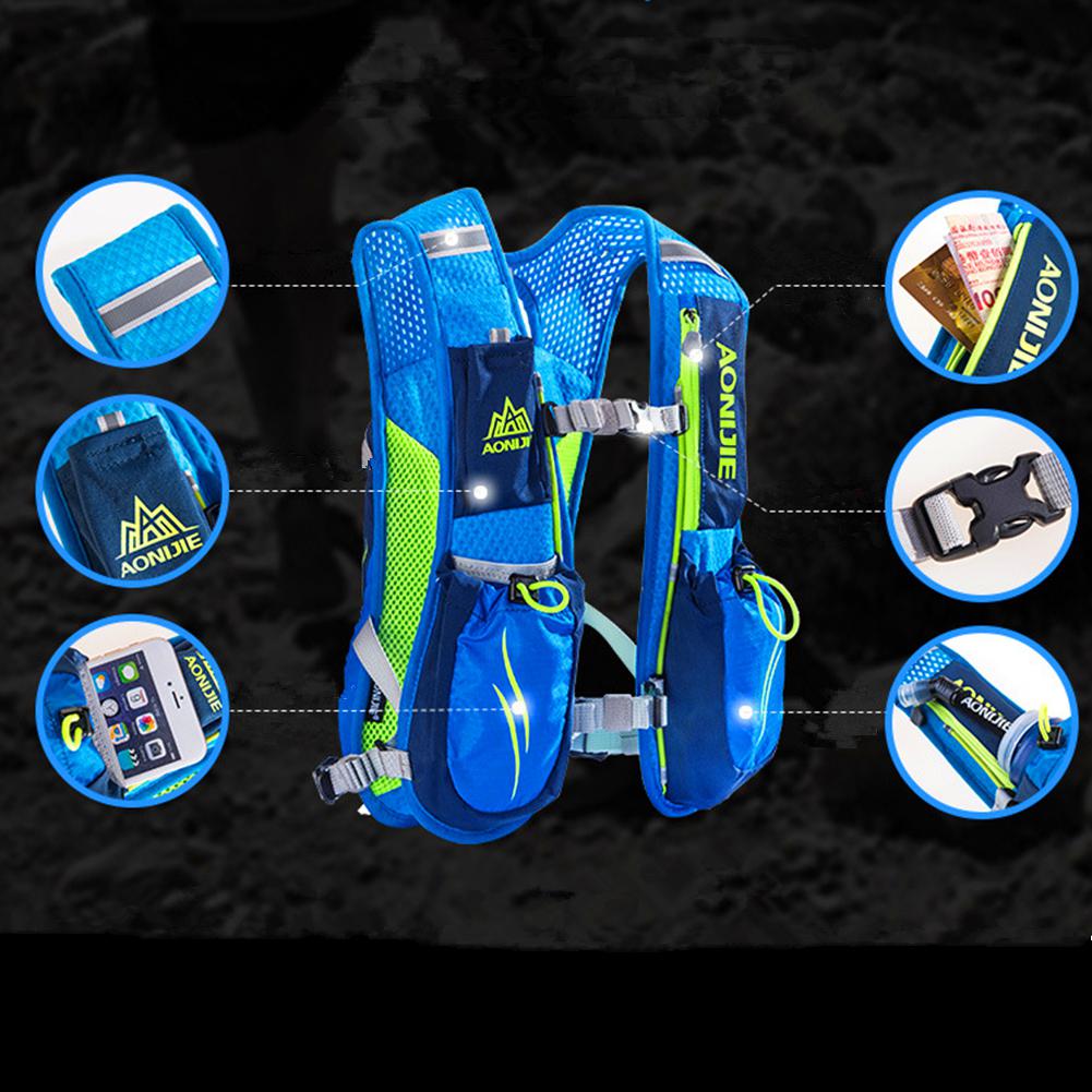 Running Vest Rugzak 5L Ultra Running Hydratatie Vest Verpakking Marathon Rugzak tas Outdoor Sport Rugzak Multifunctionele