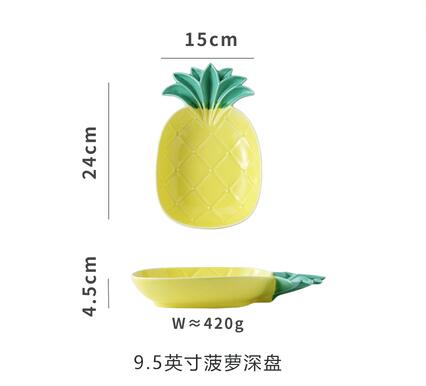 Ceramic Pineapple Plate Bowl Dim sum Dish Fruits For Restaurant Home Ceramica Plate Snack Plates: H