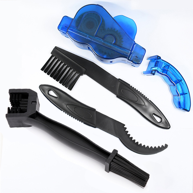 4 stks/set Fietskettingreiniger Fietsborstels Scrubber Wassen Gereedschap MTB Fietsen Reinigingssets Racefiets Kettingreinigingsgereedschap Sets: Black