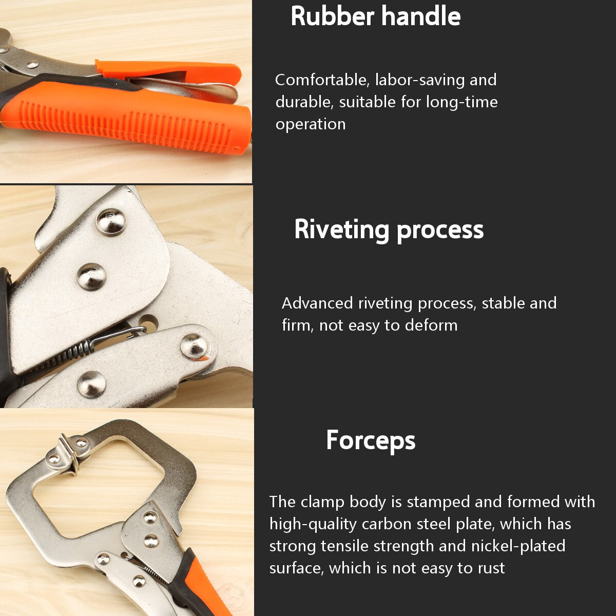 Face Clamp for Woodworking 6/9/11/14-inch Table Vise Grip Tool Cabinets Locking C Clamps