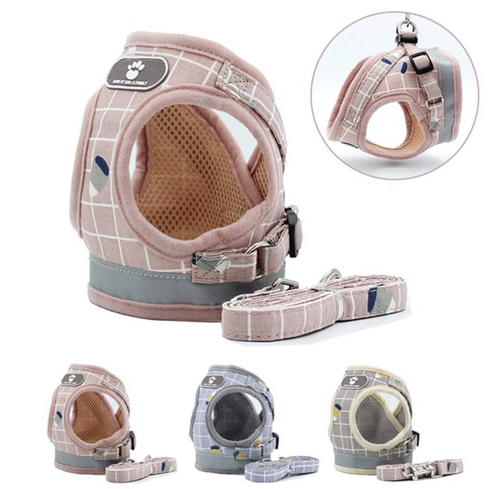 Hond Harnas Zomer Huisdier Verstelbare Reflecterende Vest Wandelen Lead Leash Voor Puppy Polyester Mesh Harnas Voor Kleine Middelgrote Hond #15