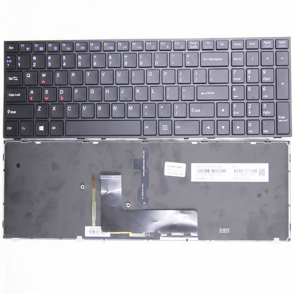 Original RGB US Backlit Keyboard FOR CLEVO P651 P650RS P670RS P655 P671 P671SG P671RP6-G P650SA P650SE P651SG P650SG P670SG: Green backlight