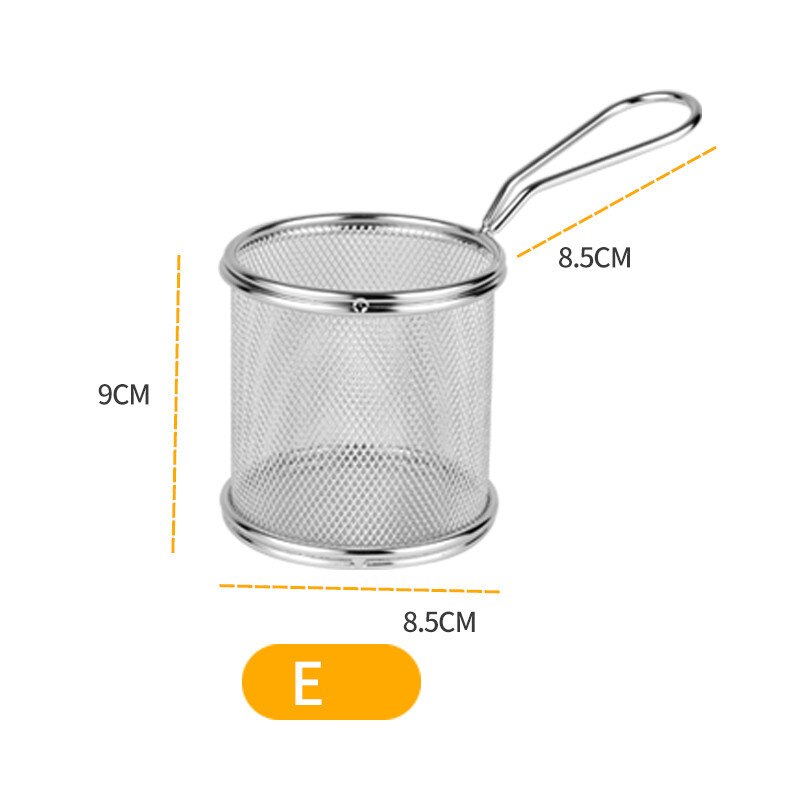 Mini cesta de acero inoxidable para freír pollo frito, cesta de acero inoxidable para patatas fritas, red para aperitivos, herramientas de cocina