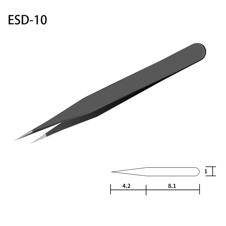 1pc Watch repair tool stainless steel straight curved tweezer watchmaker detail repair tools for mechanical quartz: black
