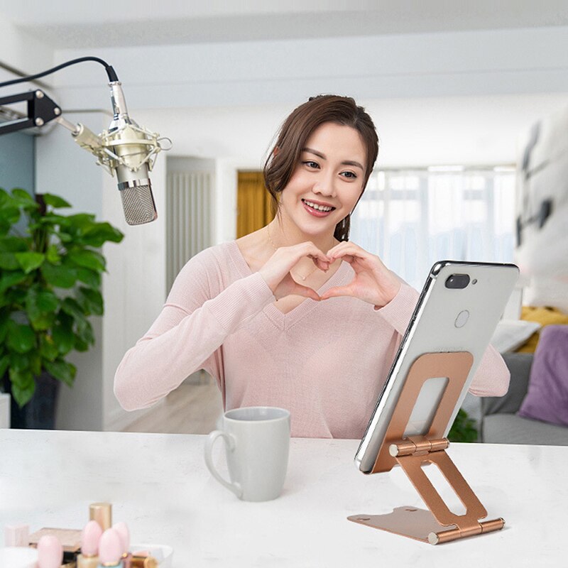Desktop Tablet Holder Metal Table Cell Foldable Extend Support Desk Mobile Phone Holder Stand For Phone IPad Adjustable Bracket