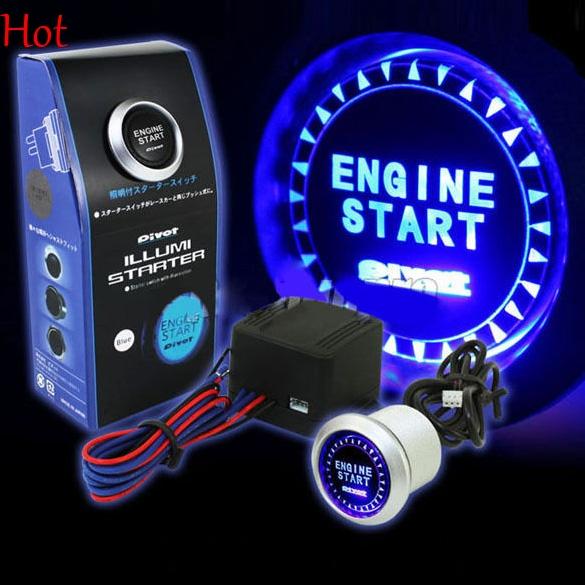 12 V Auto Motor Start Drukknop Ontsteking Starter Kit Blue LED Universal Keyless Contactslot Kit
