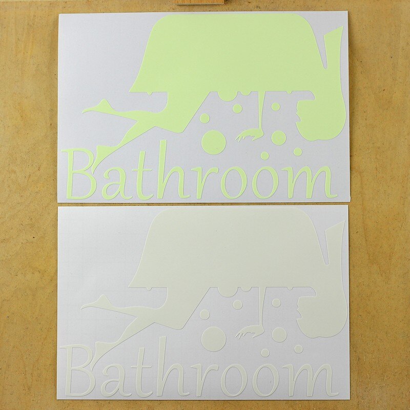 Badkamer Decoratieve Sticker Glow in The Dark Wc Deur Decoratie Sticker Home Decor Vinyl Art Wall Sticker DIY Luminous Mural