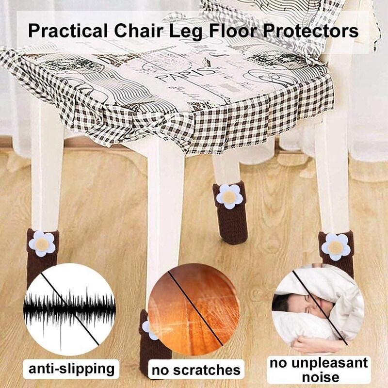 Stoel Been Sokken 24Pcs, Antislip Sokken Stoelpoot Floor Protectors, Stoel Voeten Covers, gebreide Meubels Been Booties Set