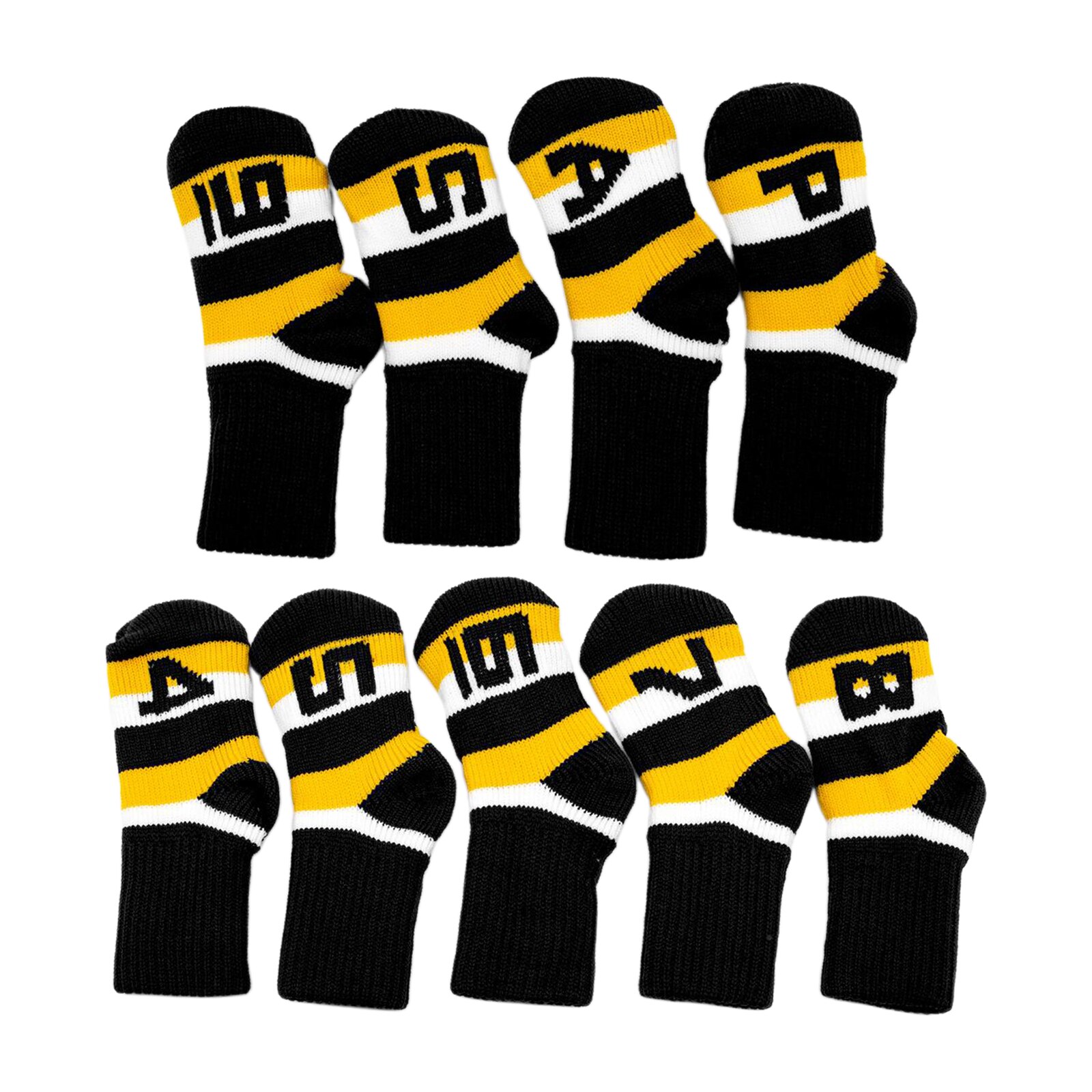 9Pcs/Set Knitted Golf Club Iron Headcover Golf Iron Head Covers Golf Wedges Head Covers