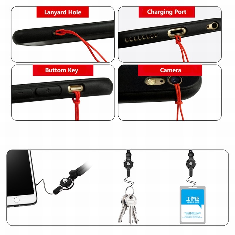 Portefeuille Detachable Cell Phone Neck Lanyard For iPhone 7 Plus 8 6S Samsung Xiaomi Strap Keys Mobile ID Badge Holder Keychain