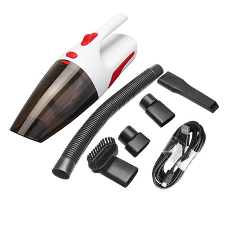 Aspiradora portátil de mano para coche, aspirador sin cable de 12V, 120W, 5000PA, potencia de succión para uso doméstico,: White Cordless