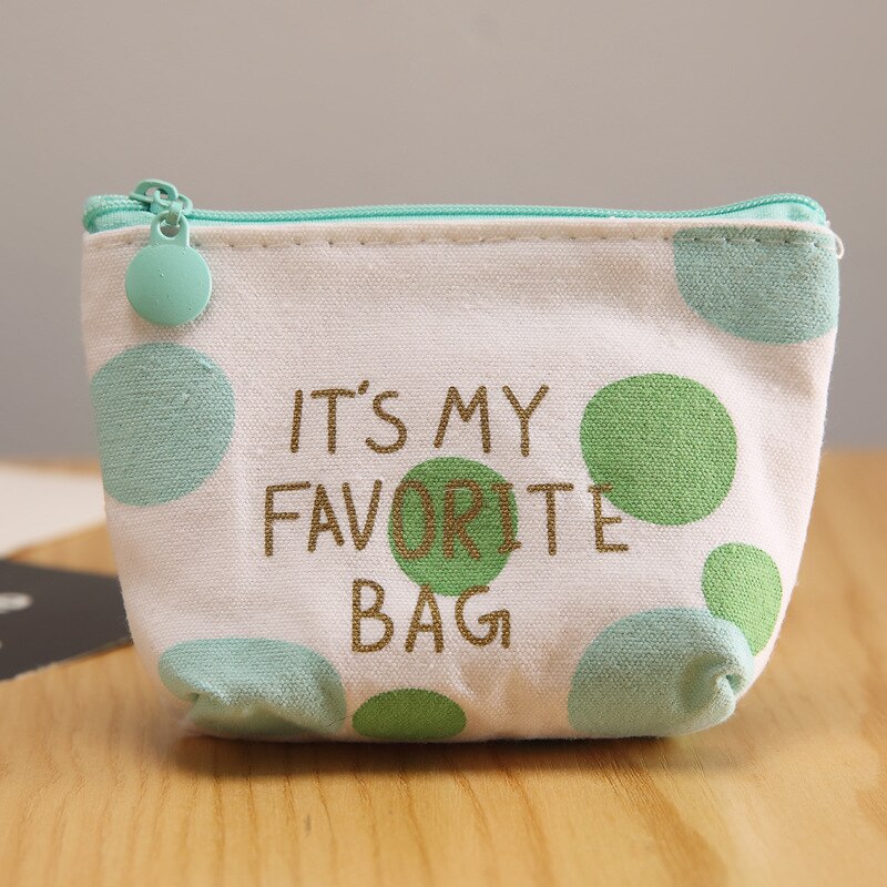 Mini bolso sanitario de lona para mujer, monedero, tarjetero, organizador de cosméticos, billetera: T