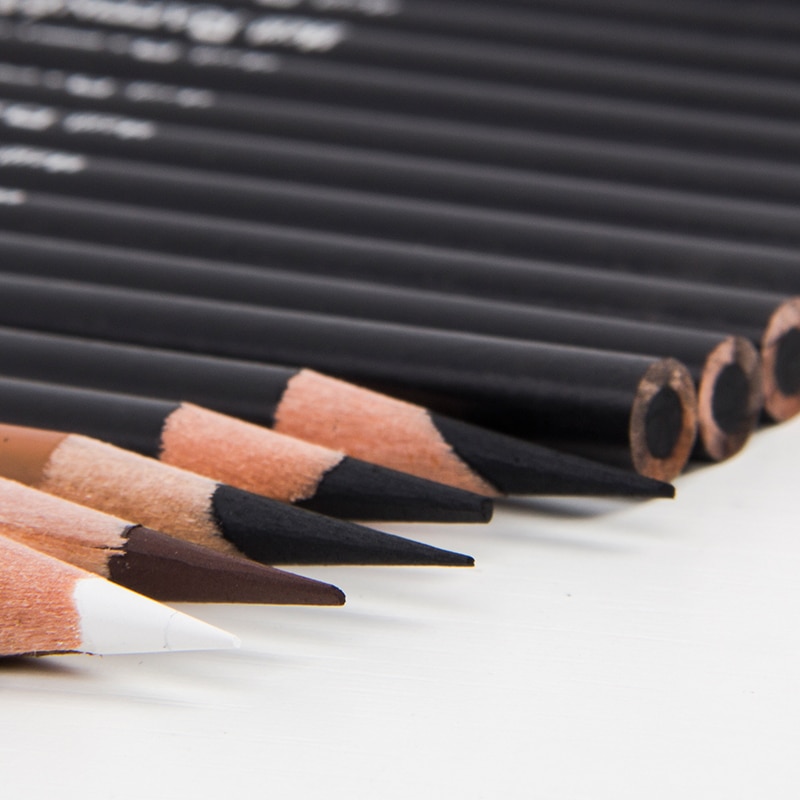 12 Stuks Professionele Hout Tekening Schets Potlood Zachte Pastel Gekleurde Potloden Houtskool Pen Voor Student Tekening Schets Art Supplies