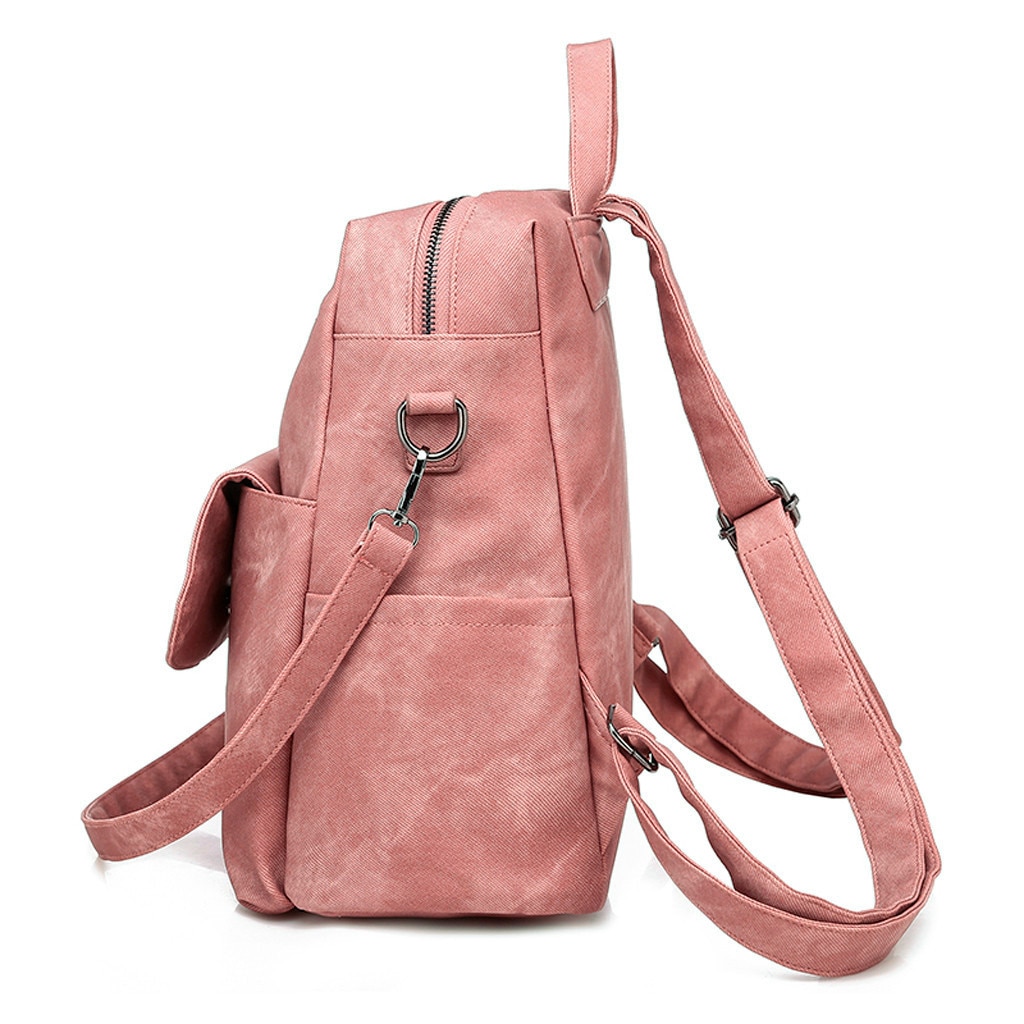 Læder rygsæk kvinder pu taske vintage taske skoletasker til teenagepiger rygsæk kvinde rygsække mochila mujer rygsæk