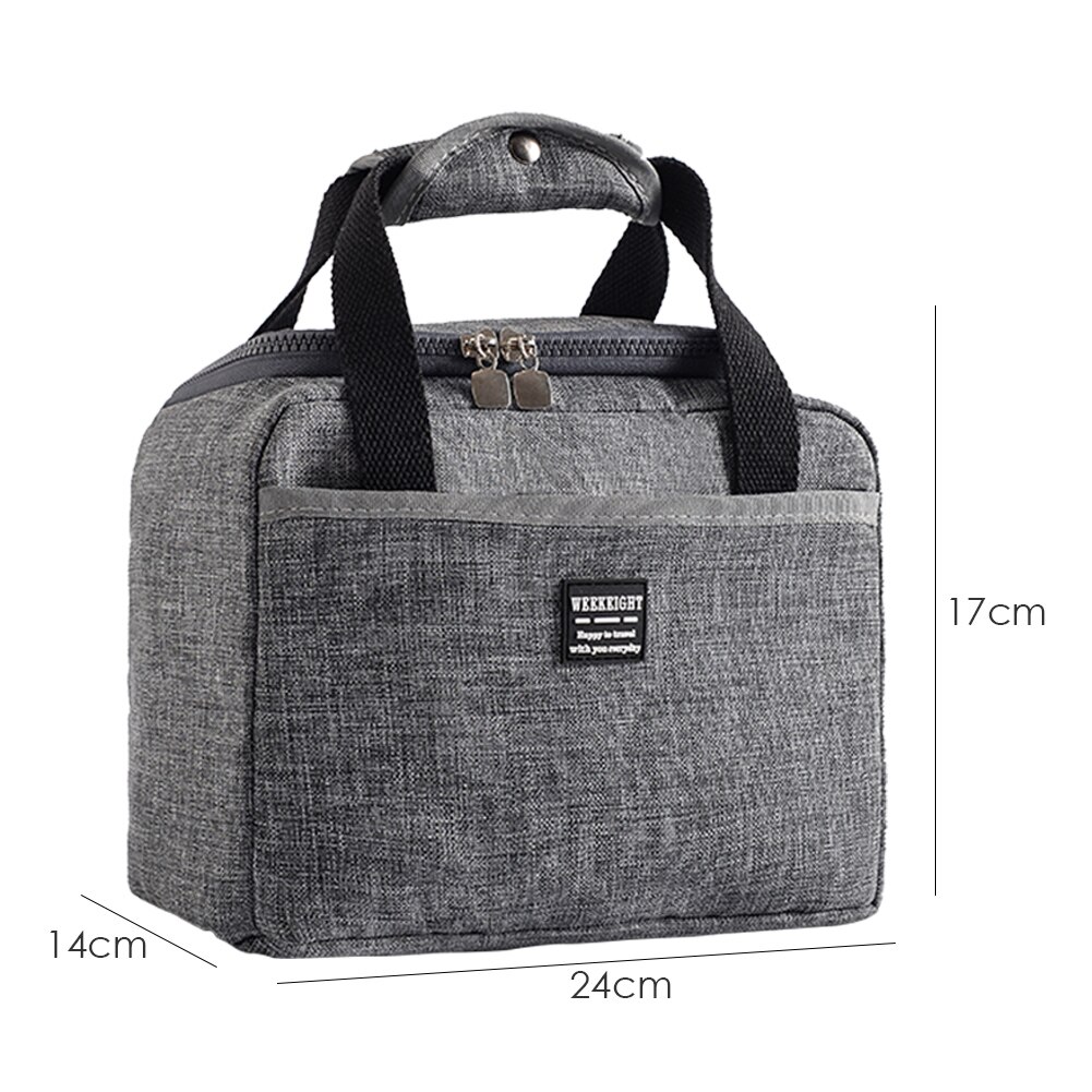 Voedsel Diner Lunch Tas Geïsoleerde Patch Bento Case Thermische Tote Koeler Waterdichte Draagbare Opbergtas Voor Lunch Levert: Grijs