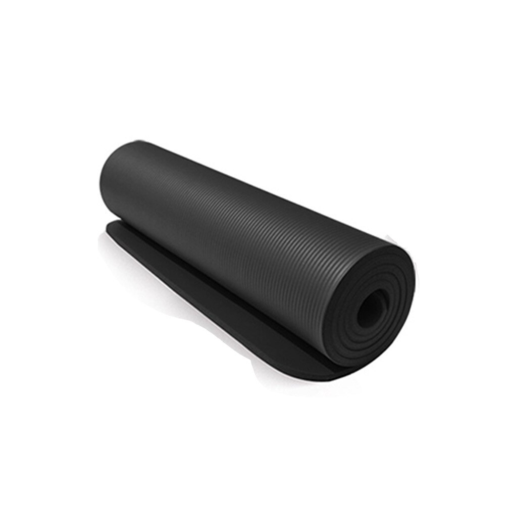 Esterilla de Yoga NBR de 1830x610x10mm, antideslizante, gruesa, multifuncional, para Fitness, Fitness, gimnasia, Pilates: black yoga mat