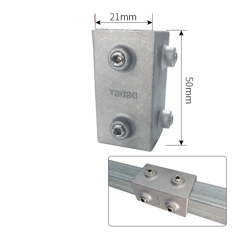 4 Stück 20 x 20 mm Vierkantrohrverbinder aus Aluminiumlegierung, 20 mm Vierkantrohrverbindung, schweißfreier T-Befestigungsverbinder: Rot
