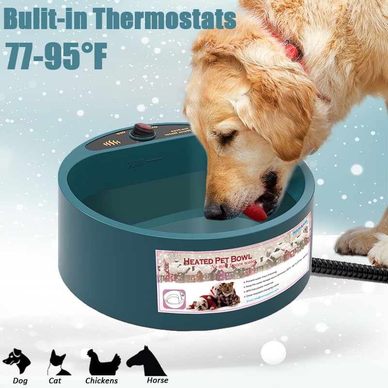 Verwarmde voerbak voor huisdieren, voerbak voor honden, katten, puppy's, winterverwarming, voerbak voor huisdieren, voedselcontainer, voerbak