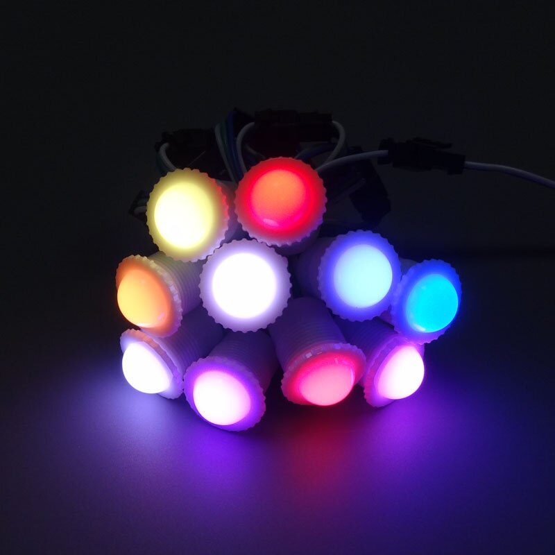 WS2813 addressable 16mm diameter;DC5V;RGB full color led smart module;0.24W(one 5050 SMD LED);IP68;milky cover