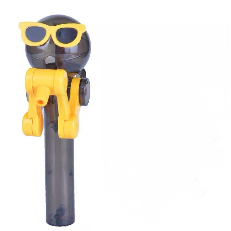 Creatieve Persoonlijkheid Speelgoed Lolly Houder Decompressie Speelgoed Lolly Robot Decompressie Snoep Speelgoed: black