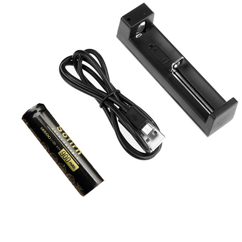 Sofirn 14500 Batterij Kit-Inclusief 1 pcs 14500 Oplaadbare 3.7 V AA Lithium Batterij & 1 stuks Single Slots USB Batterij Oplader