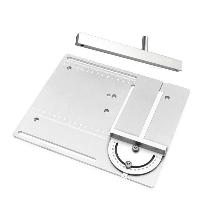 Mini Table de scie circulaire en Aluminium, plateau d&#39;insertion, avec Guide de jauge d&#39;onglet, établi pour le travail du bois: Set A