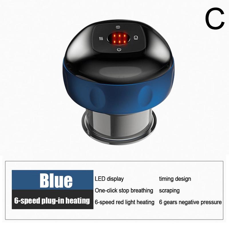 Cupping Therapy Machine Electric Cupping Massager Vibration Function Muscle Stimulator Massage Points Vacuum Suction Cups: blue 6 gear