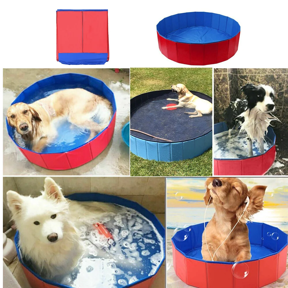 Pet Pool Portable Swimming Tub Foldable Dog Bath Foldable Pet Bathing Tub Dog Bathtub Outdoor Indoor Collapsible Bathing Pool