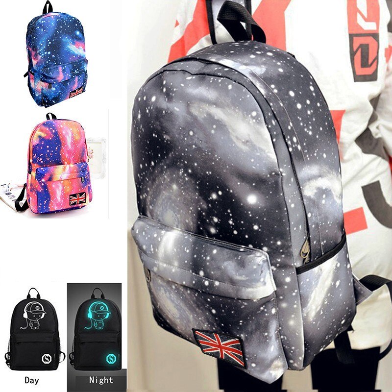 Galaxy Rugzakken Voor Vrouwen Unisex Rugzak Canvas Leisure Schooltas Vrouwelijke Mannen Casual Dubbele Schoudertassen Grote