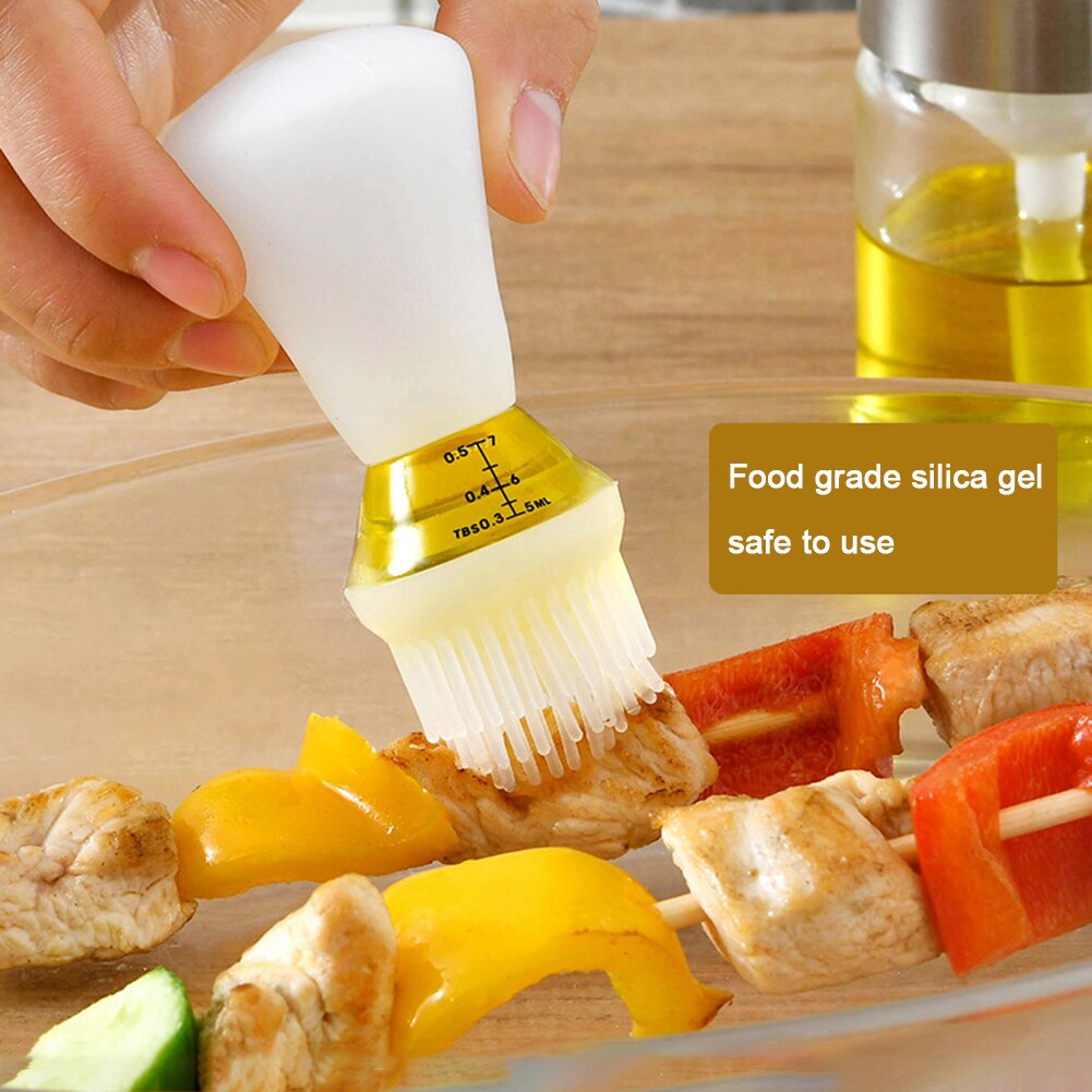Cepillo dispensador de aceite de silicona para cocina al aire libre, suministros para botellas de vidrio