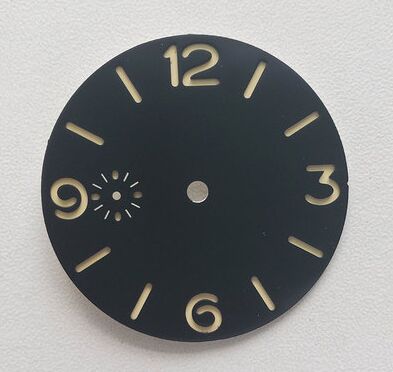 39mm montre cadran pour ETA 6497 6498 mouvement sélectionner des couleurs: Black