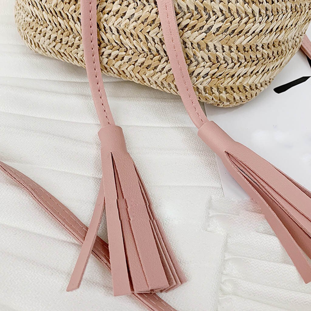 Vrouwen Schoudertas Geweven Rotan Tas Mode Dame Literaire Stro Kwastje Emmer Wilde Schouder Messenger Bags Bolsa Feminina