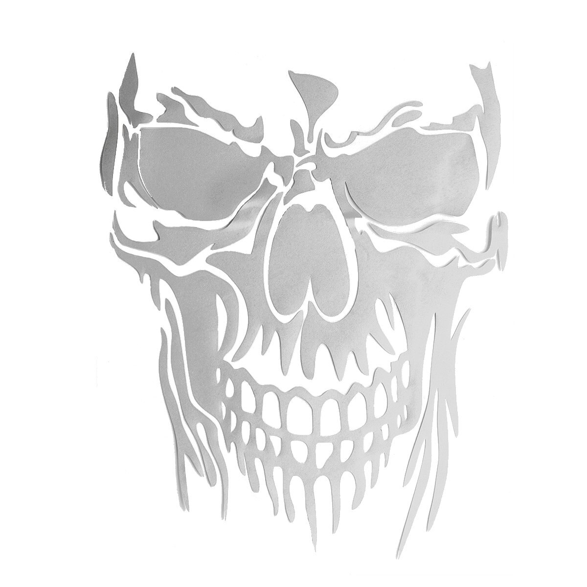 Reflecterende schedel auto stickers 1pc auto stickers groot formaat 23 x 29.5cm 3d sticker auto decoratie sticker deur raam auto sticker: Wit