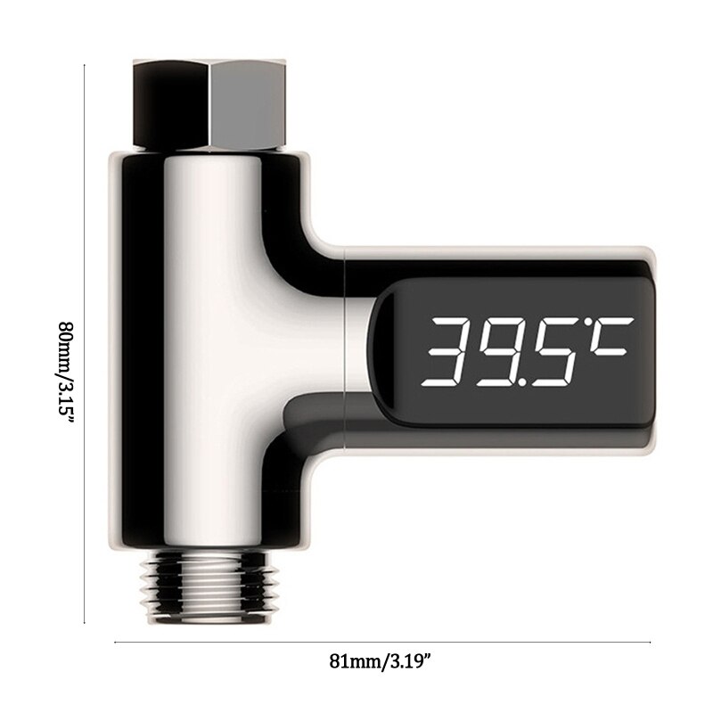 LED Display Water Shower Thermometer Self-Generating Electricity Water Temperature Monitor Smart Meter Thermometer