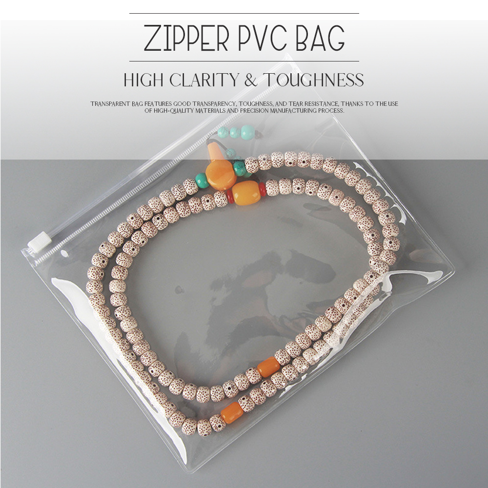 Bolsa con cremallera para joyería, plástico PVC transparente, pulsera, collar, pendientes, bolsa de para embalaje de pequeñas empresas, 10/20 Uds.