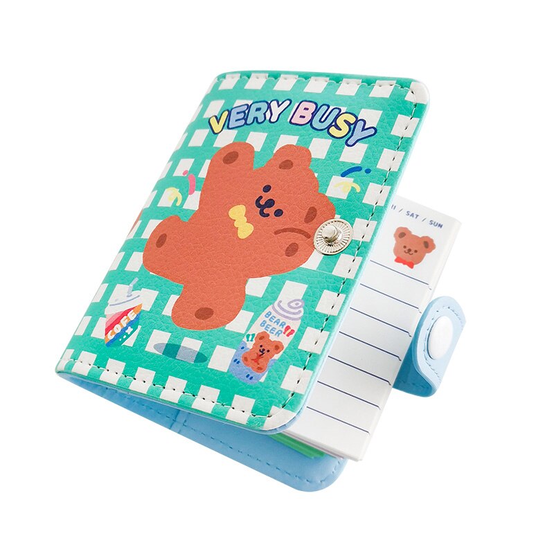 Cuaderno pequeño A7, diario, 3 anillos, Bloc de notas, Mini libro de notas, Agenda Semanal coreana, planificador, espiral, Plan diario: 2
