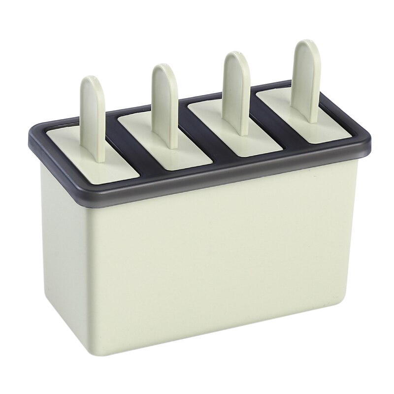 Popsicle Molds 4 Cells Frozen Pop Moulds DIY Juices Purees Yogurt Pudding Ice Cream Maker Plastic Durable Lids Frozen Snack Tool: green