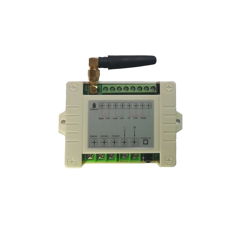 Interrupteur de commande à distance sans fil pour rideau de porte avant et arrière, fenêtre de porte, 220V, 10a 2CH, interrupteur limité TX RX: Black / 433MHZ