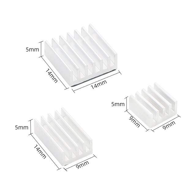 3pcs Raspberry Pi 4 Heat Sink Aluminum Heatsink Raspberry Pi 4B Radiator Cooling Kit Cooler for Raspberry Pi 4 Model B: Silver