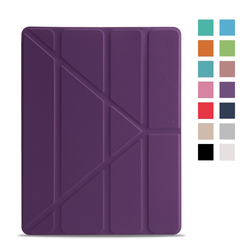 For ipad 9.7 Case Leather Silicone Soft Back Cover Case For ipad 6th Generation Case Smart Cover For ipad 9.7 Case: Purple