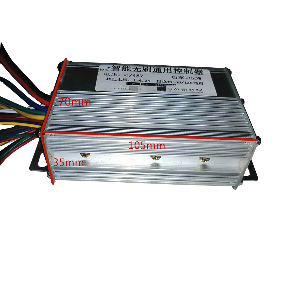36v/48v 350w elcykel/cykel/ebike controller för e-scooter dubbelläge borstlös hallsensor/sensorlös