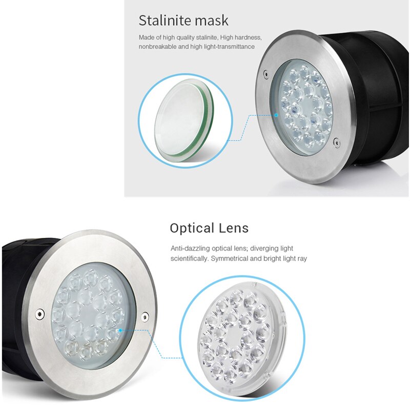 Miboxer SYS-RD2 9W RGB+CCT LED Underground Light IP68 Waterproof Wireless Remote Control Subordinate Lamp