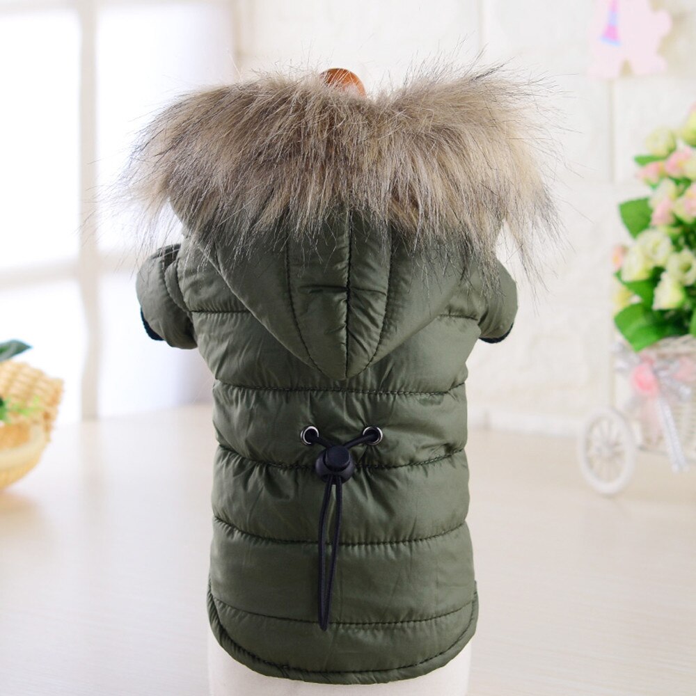 Hond Warme Beneden Katoen Gewatteerde jas Kostuum Puppy Winter Kleedt Hoodie Jassen Huisdier donsjack katoen * 5