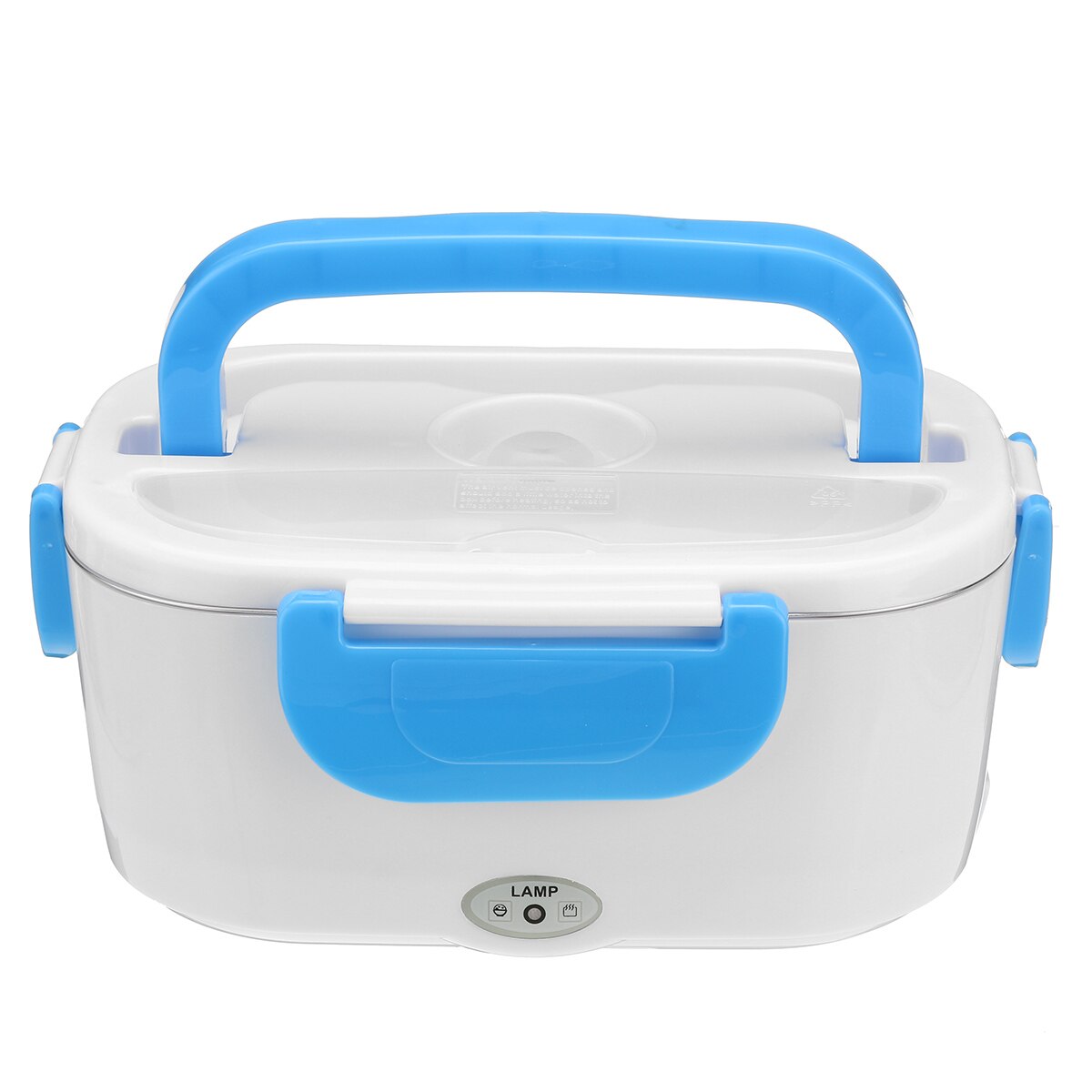 12v 110v/220v elektrische verwarmde lunchbox, draagbaar, 2 in 1 auto bentoboxen, roestvrijstalen elektrische verwarmde voedselcontainer: Blauw / Eu